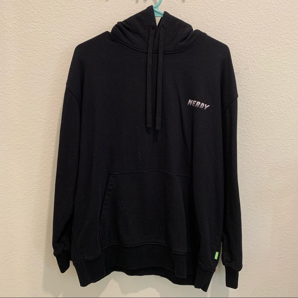 Nerdy Spin Logo Pullover Hoodie Black